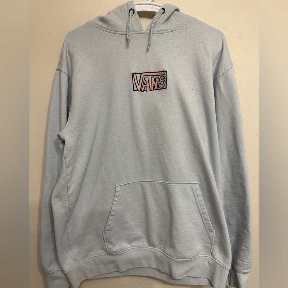 Vans light blue pullover hoodie.  Size Large(L). Mens.
